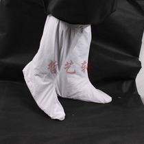 Opera Hanfu cloud socks Big socks Peking Opera white long socks Pure cotton breathable long tube lace-up cloud socks