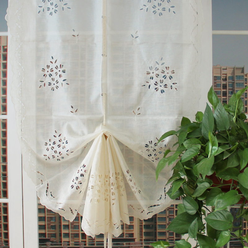 Hoàn thành rèm bóng, rèm kéo, openwork, bông Mỹ, vải lanh, màn, phòng ngủ, rèm nhỏ, không đục lỗ, dán - Phụ kiện rèm cửa giá đỡ rèm cửa