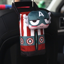 Car cartoon car tissue box creative pumping carton hanging seat dual-use cute multi-function fabric tissue box