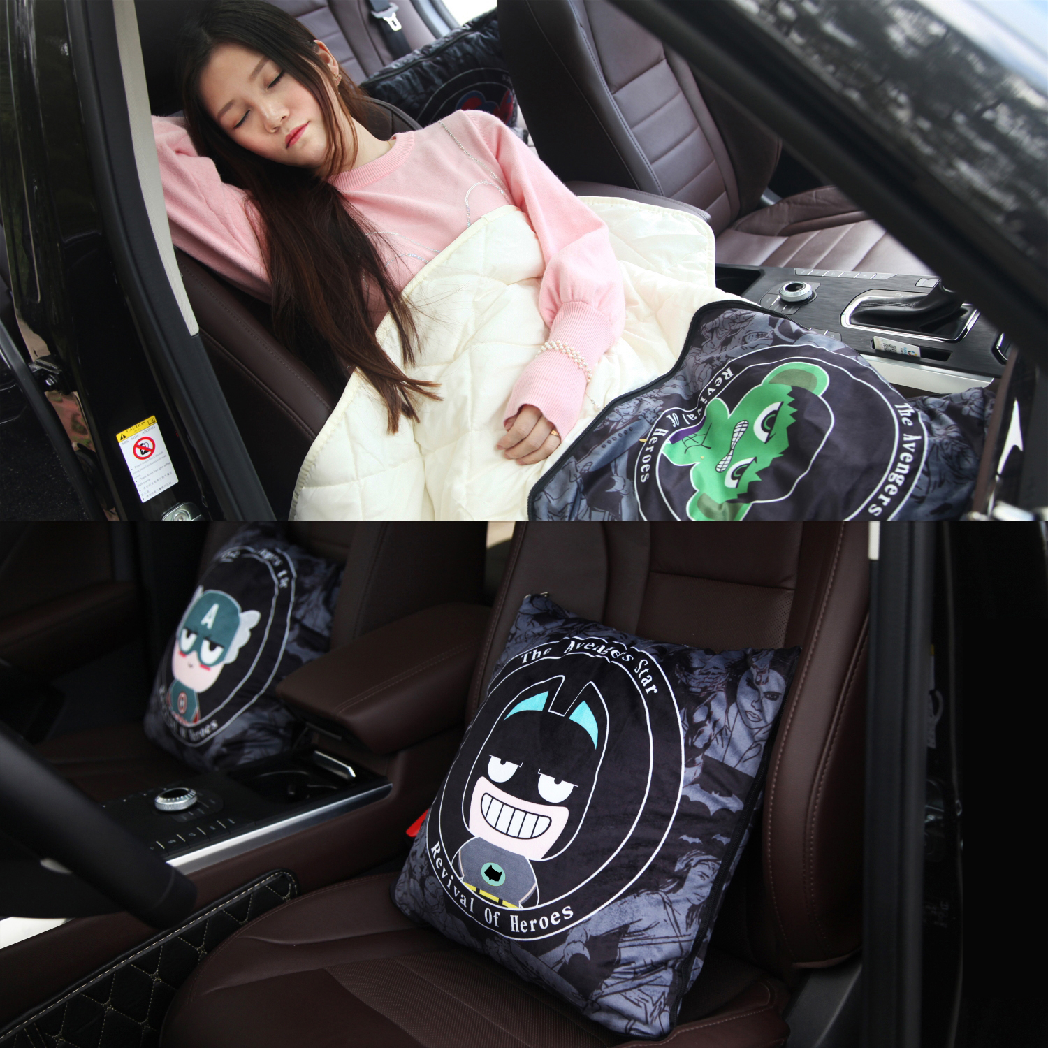 Car pillow quilt dual-use thickened car cartoon pillow female car blanket cushion cushion pillow car supplies