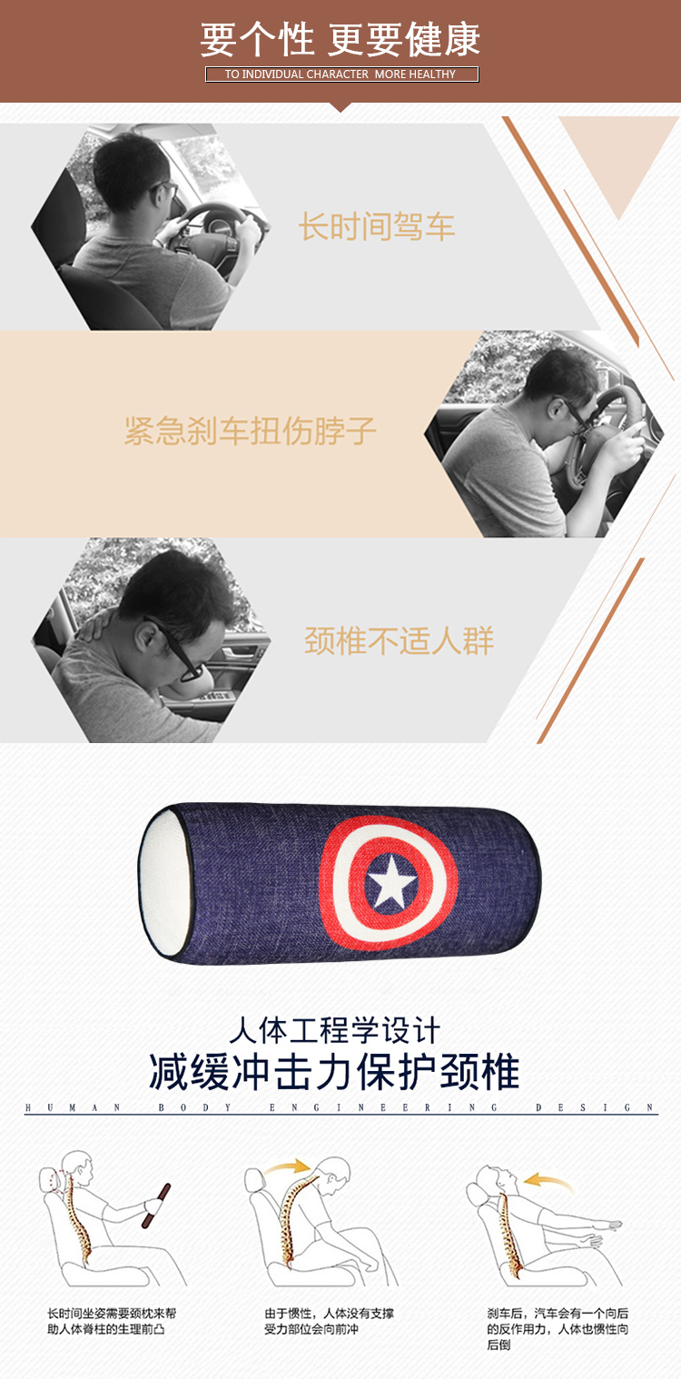 Xe tựa đầu phim hoạt hình bộ nhớ bông cổ gối phụ kiện xe hơi nội thất xe ghế cổ tử cung - Ô tô nội thất Accesseries trang trí xe hơi