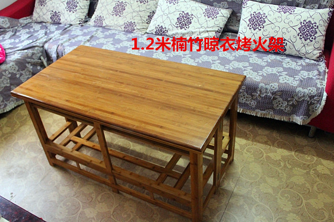 1,2 m 1,5 m đa chức năng mùa đông nướng lửa bàn gấp tre rang lửa giá nhà sưởi ấm bàn gỗ rắn - Bàn bàn học chống gù chống cận