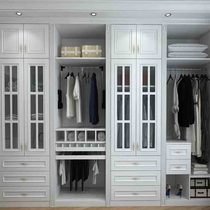 Whole house custom modern European luxury home bedroom wardrobe Solid wood durable open cloakroom with drawer