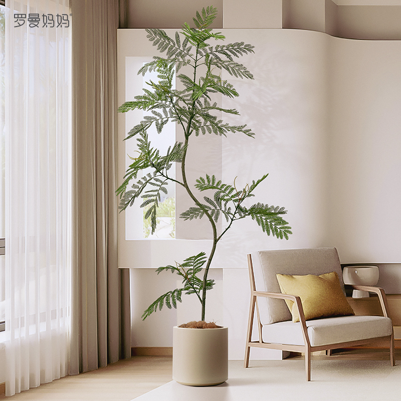 Blue Flower Coupe Emulation Green Plant High-end Light Lavish Potted Room Floor Bionic Fake Plant Living-room Cream Wind Decoration Tree-Taobao