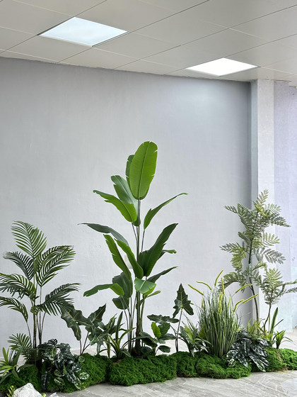 Artificial Green Plant Landscaping Combination, On-Site Real-Life Photography, Window Decoration, Fake Plant Landscape, Indoor Atmosphere Tree Ornaments