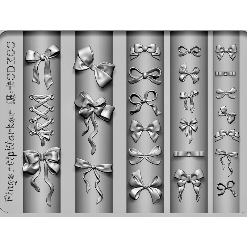 Fingertipworker Recommends Original Niche Exquisite Large Bow-Shaped Groove Nail Art Mold That Can Be Decorated with Rhinestones