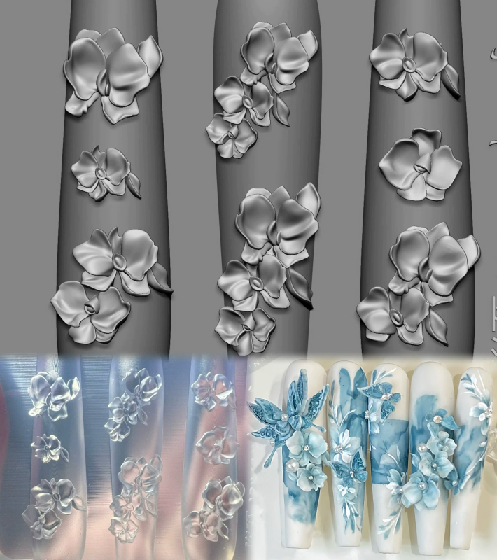 Fingertipworker|Co-Branded Bean Soup Niche Exquisite Phalaenopsis Orchid Nail Art Mold Fingertipworker|Co-Branded Bean Soup Niche Exquisite Phalaenopsis Orchid Nail Art Mold