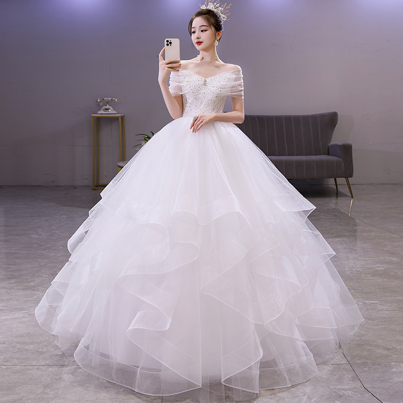 Obliterted Wedding Dresses 2022 New Spring Summer slim Princess Dreamson's Lean Fluffy Dress and Canopy Dress