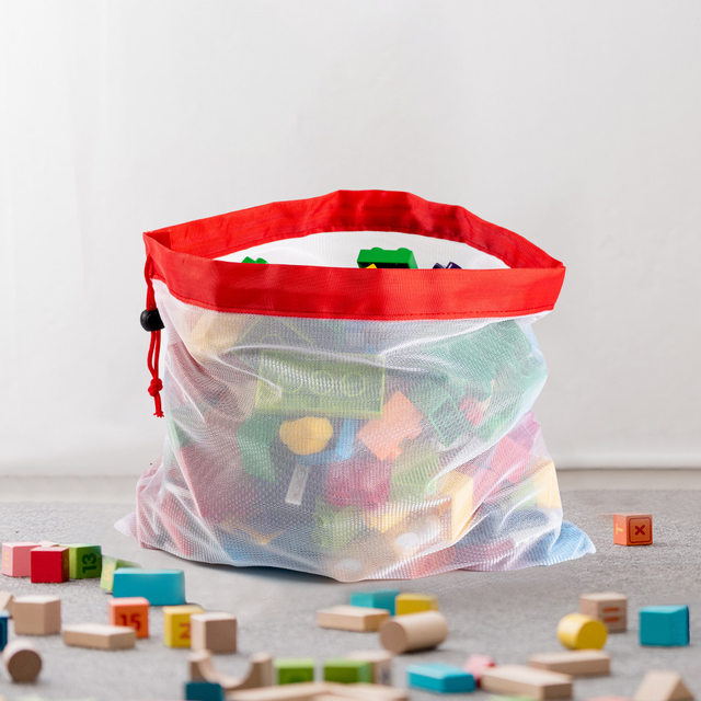 Baby toy storage bag Nyon transparent drawstring mesh bag