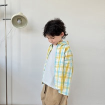 (CGTS) original design fashion casual plaid shirt CUHK children spring and autumn long sleeve gill children