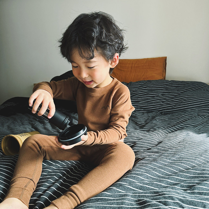 CGTS Original Design Winter Thick Ginger Warm Suede Heather Soft Parenting Autumn Clothes Autumn Pants Pure Color New Year Home Suit-Taobao