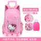 Schoolbag Girls Children Ba bánh có thể tháo rời Phim hoạt hình Xe đẩy Trường hợp Xe đẩy Trẻ em 6 Cô gái Trẻ Ba lô ba lô học sinh