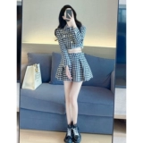 Демисезонный комплект, милая короткая юбка, изысканный стиль, городской стиль, в стиле Шанель