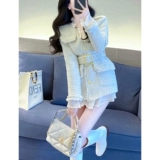 Демисезонная куртка, корсет, в стиле Шанель, в корейском стиле, французский стиль, изысканный стиль, увеличенная толщина