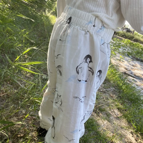 Детское средство от комаров, тонкие дышащие марлевые штаны, детский фонарь для мальчиков и девочек, эластичная талия