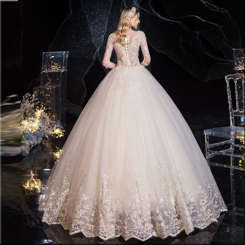 Lace white long-sleeve, suit for students, European style, tutu skirt