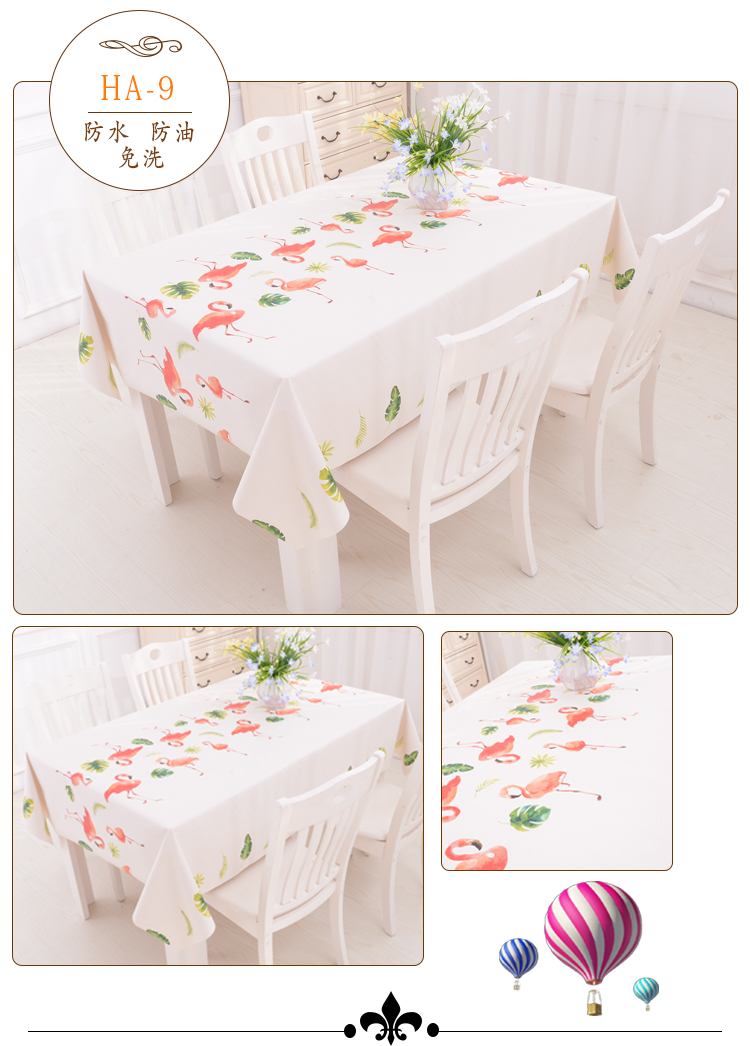 Khăn trải bàn không thấm nước và chống dầu chống vảy dùng một lần khăn trải bàn bằng vải cotton phong cách nhỏ PVC tươi dày vải làm khăn trải bàn