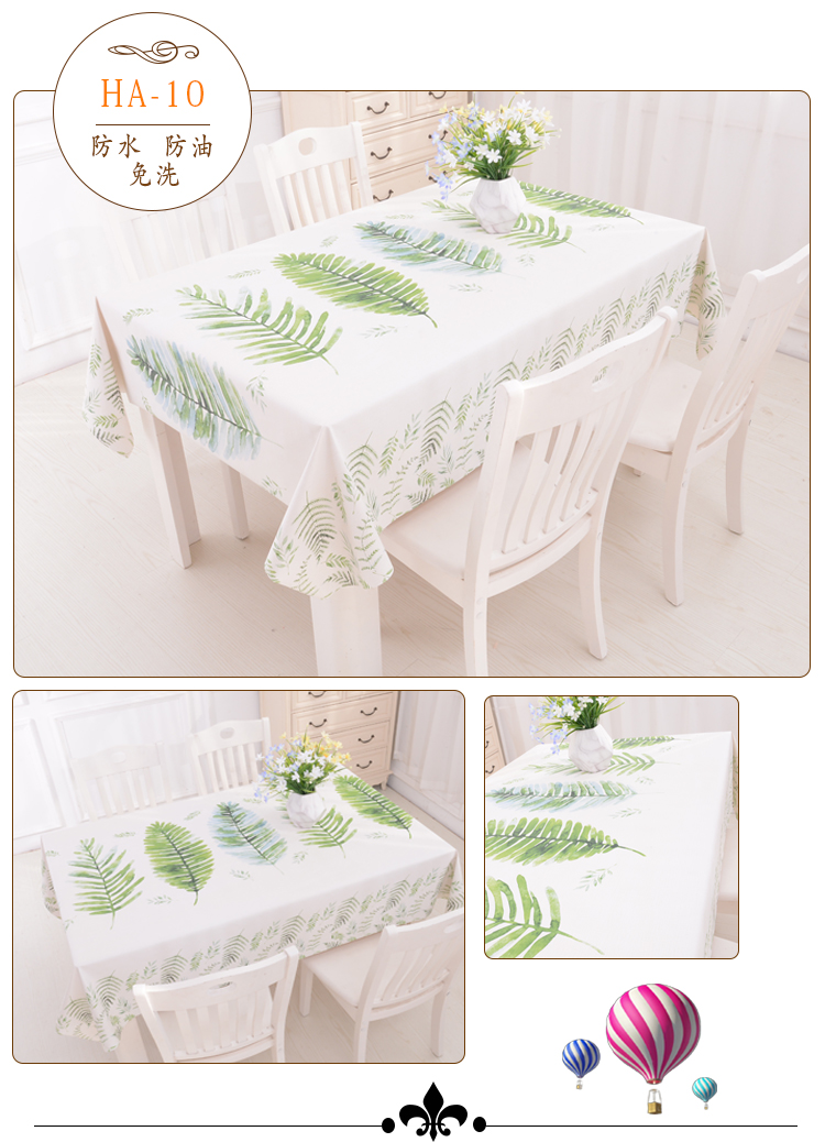 Khăn trải bàn không thấm nước và chống dầu chống vảy dùng một lần khăn trải bàn bằng vải cotton phong cách nhỏ PVC tươi dày vải làm khăn trải bàn