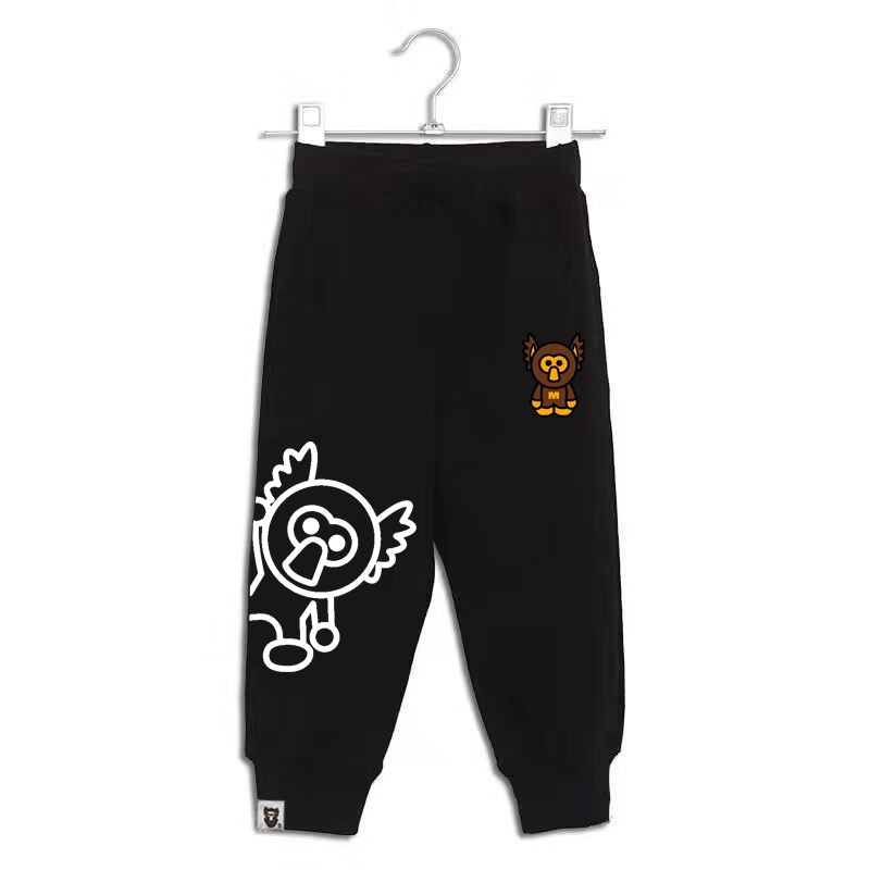 Drstericmini Trendy Brand Black and Gray Printed Jogger Sweatpants for Men, Women, and Children, Loose Casual Pants, Affordable
