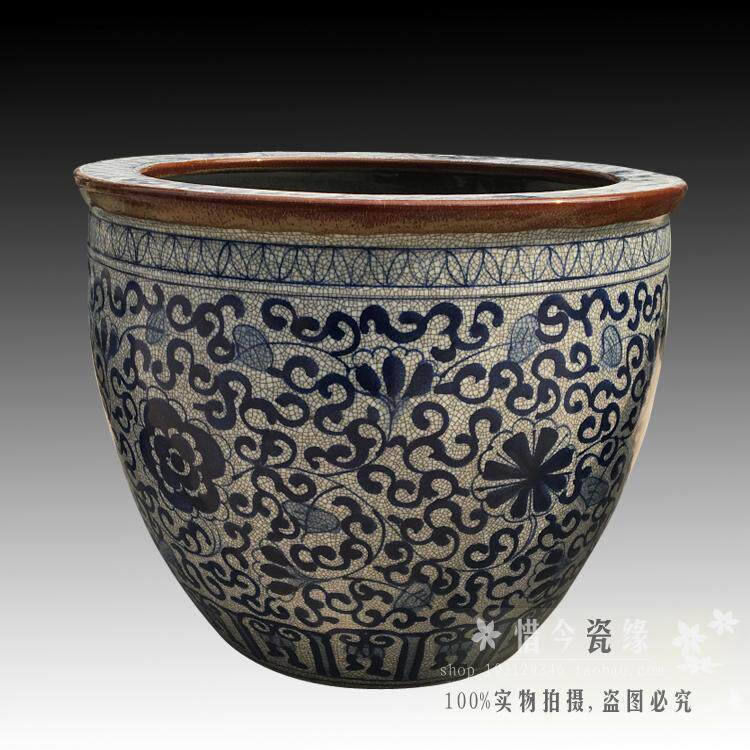 Jingdezhen Ceramic fish tank painting and calligraphy cylinder scroll cylinder character painting cylinder imitation ancient open sheet glazed ceramic cylinder Xuanguan pendulum piece