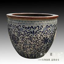 Jingdezhen Ceramic fish tank painting and calligraphy cylinder scroll cylinder character painting cylinder imitation ancient open sheet glazed ceramic cylinder Xuanguan pendulum piece