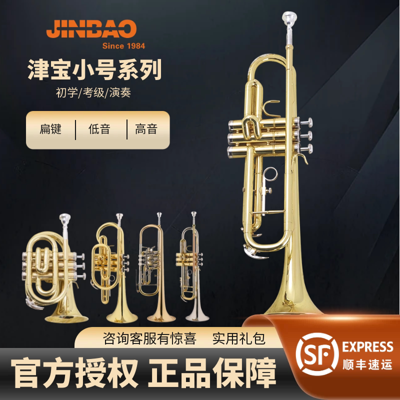 Jinbao純正小型フルーガー・トランペット（B♭管およびC長調）は、初心者、子供、大人、バンド、演奏会など、幅広い用途に適しています。