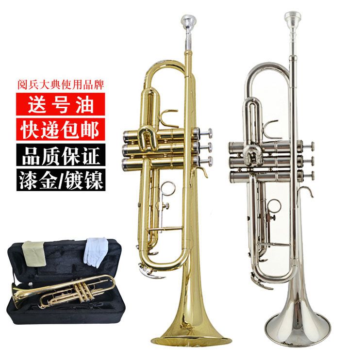 Trumpet Instrument Lower B key student beginner professional play grade children adult church school three-tone trumpet