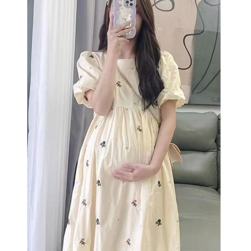 Summer New Sweet and Youthful Maternity Dress, Fashionable and Stylish, Popular Online, Loose and Versatile Mid-Length Dress for Pregnant Women Summer New Sweet and Youthful Maternity Dress, Fashionable and Stylish, Popular Online, Loose and Versatile Mid-Length Dress for Pregnant Women