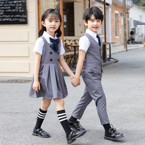 Kindergarten Garden Clothing Summer Clothing Inlen College Wind Pure Cotton Summer Short Sleeve Suit Graduation Photo Clothing Elementary School Uniforms