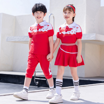 Kindergarten Garden Clothing Summer Clothing National Wind Children Class Clothes Summer Pure Cotton Suit 61 Games Primary school uniforms