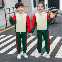 School uniform set primary school class uniforms spring and autumn sportswear cotton three-piece Children teacher kindergarten Garden uniforms