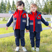 School uniform suit primary school students three-piece jacket childrens custom-made class uniform college style kindergarten uniform spring and autumn clothing