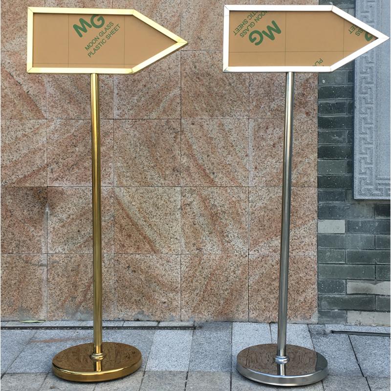 Outdoor sign vertical double-sided arrow sign stainless steel water sign advertising guide sign display stand custom