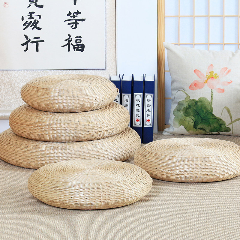 Woven-straw futon cushion Thickened Tatami meditation mat Japanese-Style bay window Worship Buddha Pu grass floor household mat
