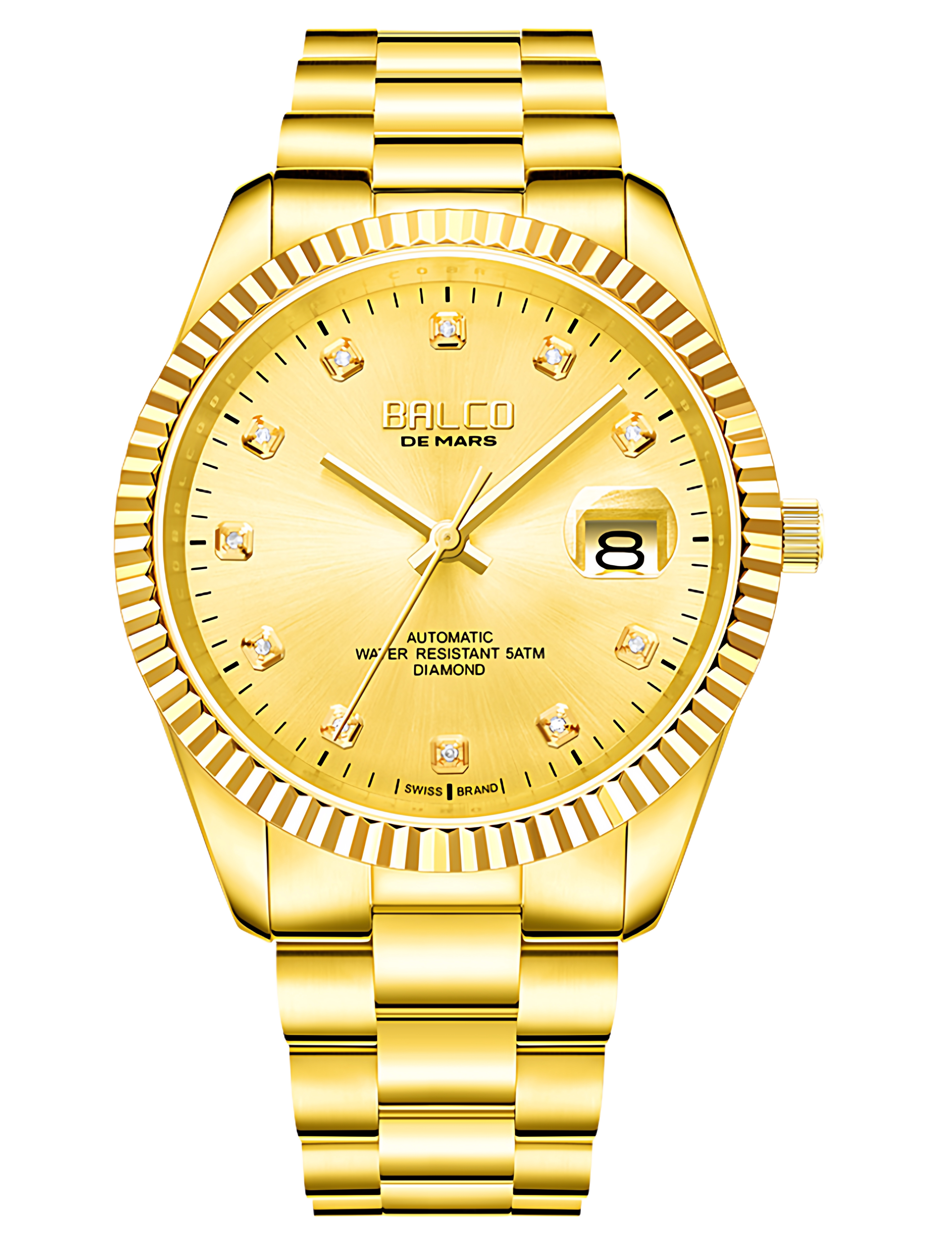 Swiss Baige Mechanical Watch, Swiss Movement Watch, Men's Watch, 24K Gold-Plated Diamond Men's Watch, Mid-Autumn Festival Gift