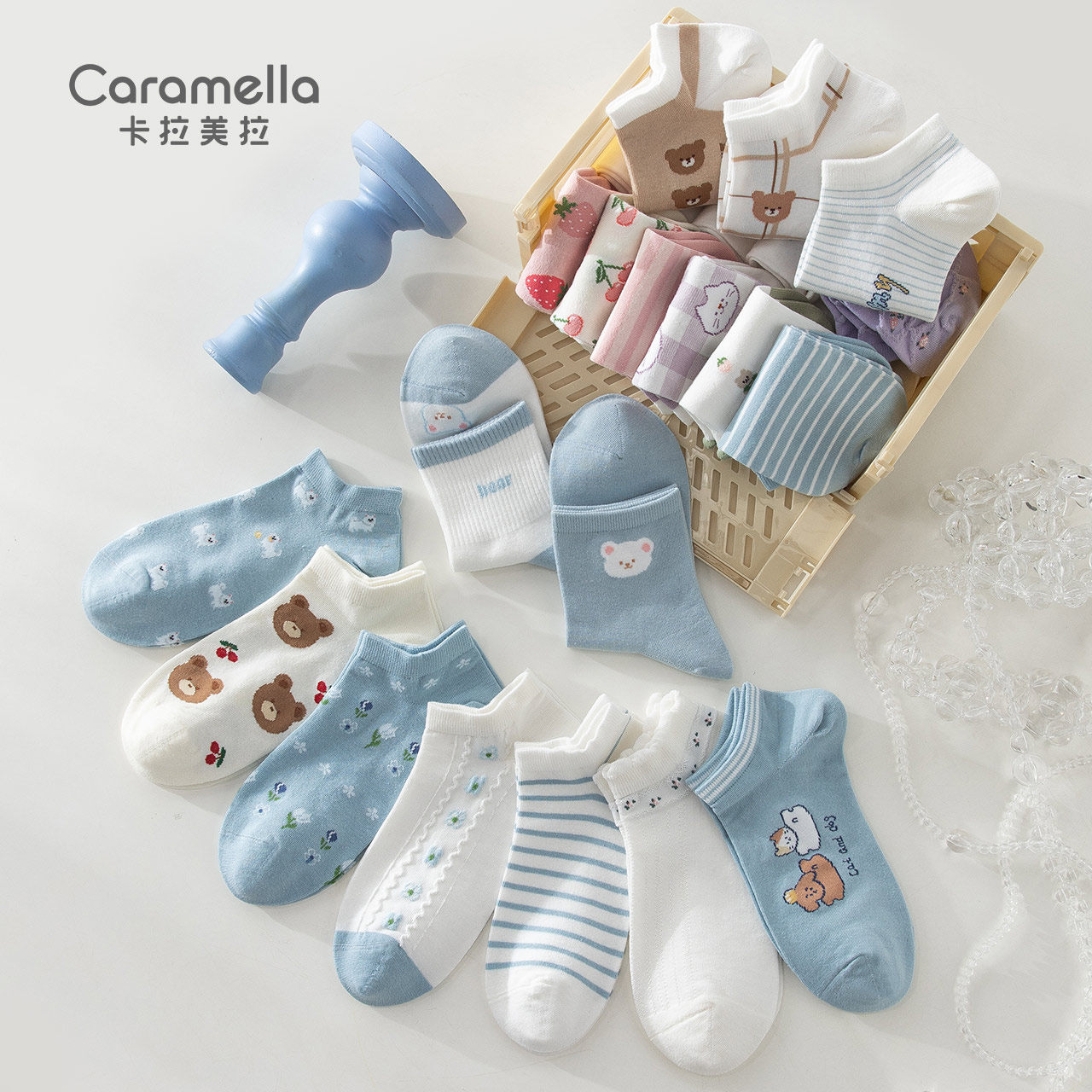 Socks Women Summer thin cotton socks Short socks Shallow Mouth Cute Cartoon Spring Autumn style Breathable Boat Socks Non-slip with-Taobao