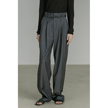 UNSPOKEN 2021 autumn new suit pants women loose casual straight pants slim long leg trousers