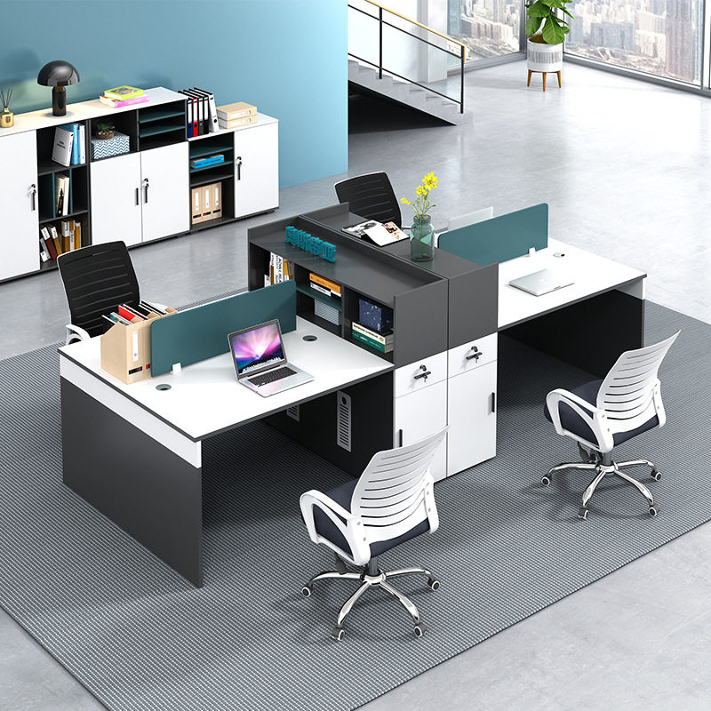 Staff desk and chair combination 6 four 4 people office furniture simple modern partition computer desk