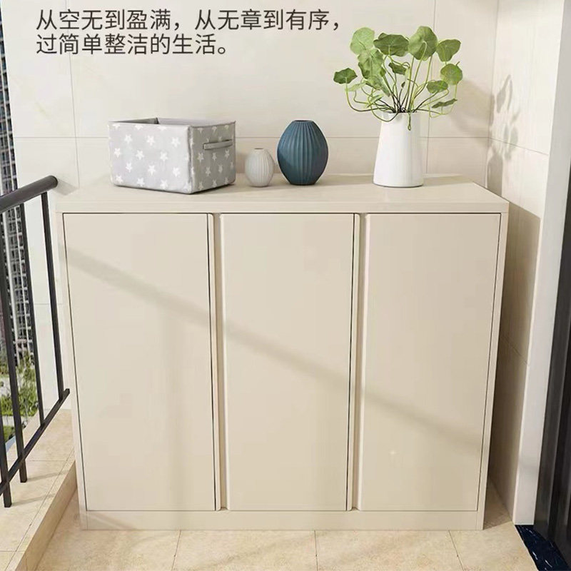 Yuhaojia balcony cabinet steel storage cabinet moisture-proof sunscreen household iron shoe cabinet storage cabinet with door sundries cabinet