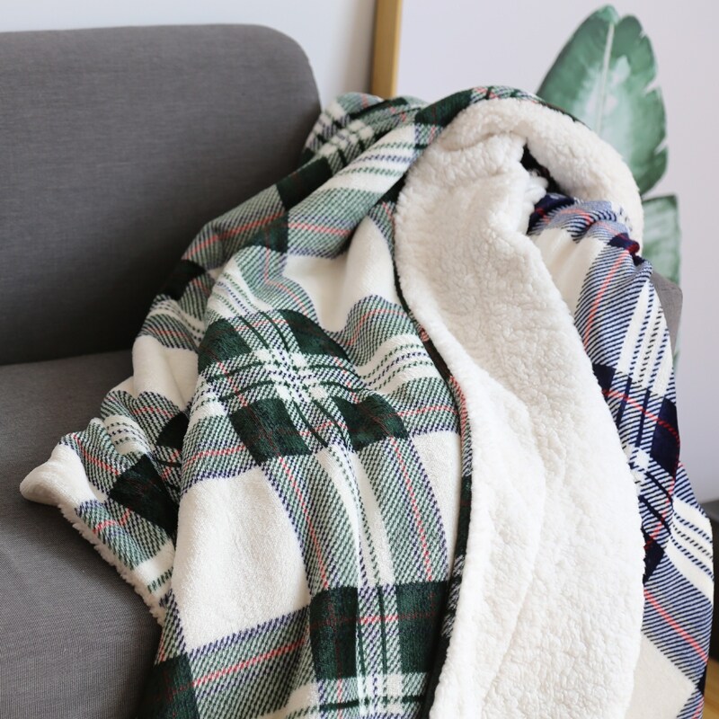 Slightly Flawless Barn Double Goat suede blanket Afternoon Nap Small Quilt Small Hair Blanket Single Nordic Style Textured Sofa Blanket