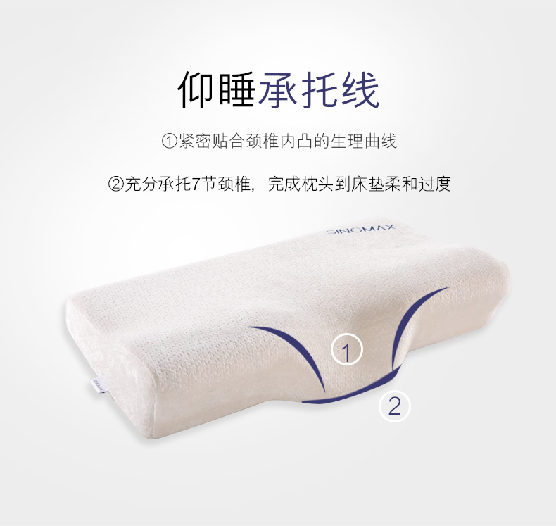 SINOMAX SINO chậm phục hồi bộ nhớ gối gối lõi bảo vệ sức khỏe cổ tử cung gối bộ nhớ bọt gối 3D hỗ trợ gối cổ - Gối gối chữ u