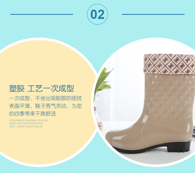 Giày đi mưa nữ dành cho người lớn ống chống nước mưa chống trượt Giày thời trang mang giày đơn giày ủng đi mưa