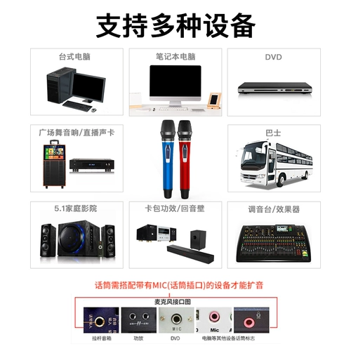 Konka Universal Wireless Microphone One Drag Two U -Сегмент приемник Home Singing Microphone Outdoor Professional Audio All -Name K Song Artifact Karaoke