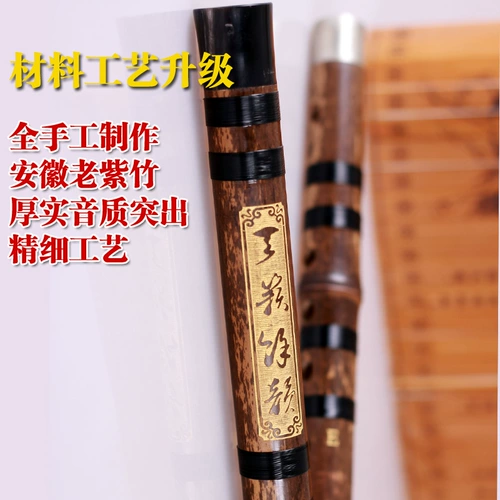 [正品保证 乐器铁心迪正品/笛子/一节/双插演奏紫竹笛/]