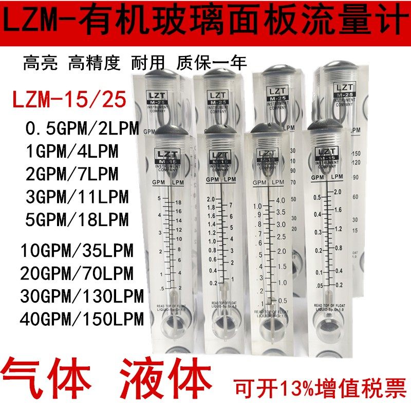Promotion Yuyao panel flowmeter water LZM-15M rotor flowmeter liquid 10 pieces