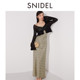 SNIDEL2024 ພາກຮຽນ spring ແລະ summer ໃຫມ່ຄໍ V ruffled sweater suspender dress ສອງສິ້ນ SWNO241110