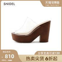 SNIDEL spring summer fashion high heel thick heels fish mouth sandals SWGS191633