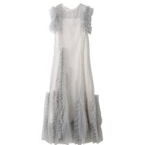 SNIDEL2024 spring and summer new arrival sleeveless ruffled round neck tulle irregular dress SWFO242158