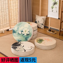 Flax futon cushion round thick removable washable Meditation meditation home breathable floating window sill tatami cushion