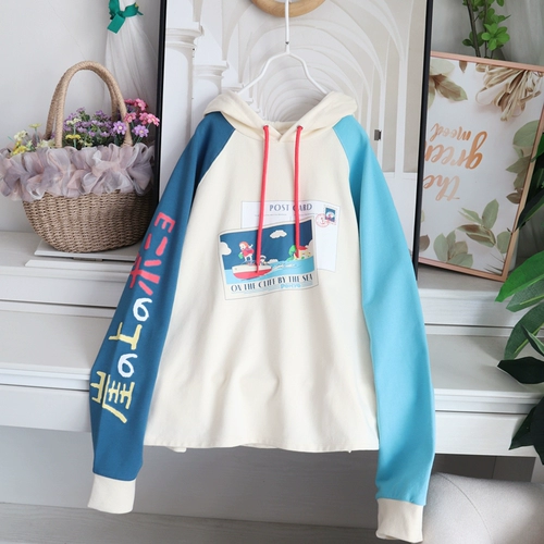 Весенняя мультяшная тонкая толстовка для влюбленных для отдыха, подходит для подростков, оверсайз, большой размер